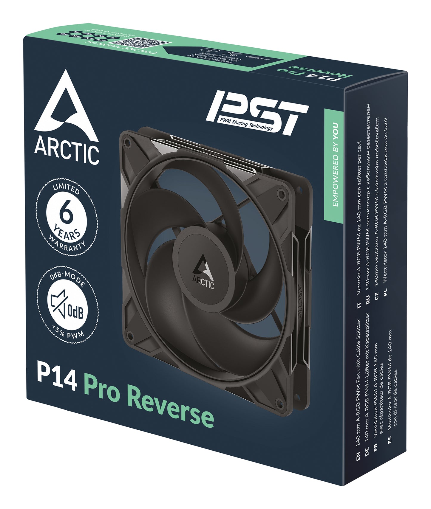 ARCTIC Freezer P14 Pro Reverse - 3 Pack - 140 mm A-RGB PWM Fan with Cable Splitter Cooling