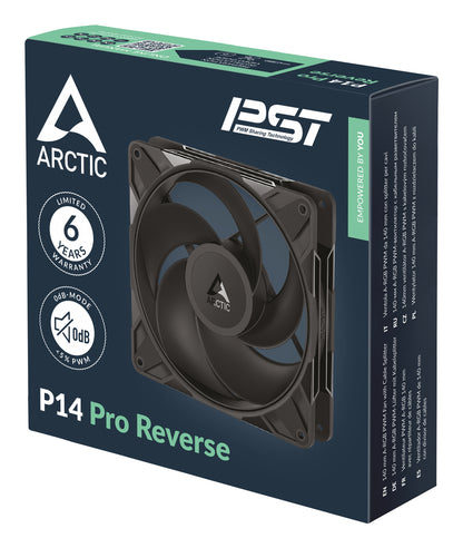 ARCTIC Freezer P14 Pro Reverse - 3 Pack - 140 mm A-RGB PWM Fan with Cable Splitter Cooling