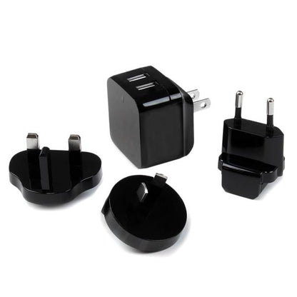 StarTech.com Dual-Port USB Wall Charger - International Travel - 17W/3.4A - Black