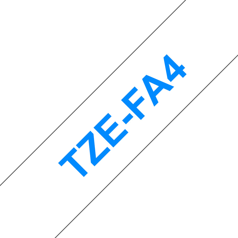 Brother TZE-FA4 label-making tape Blue on white Labels