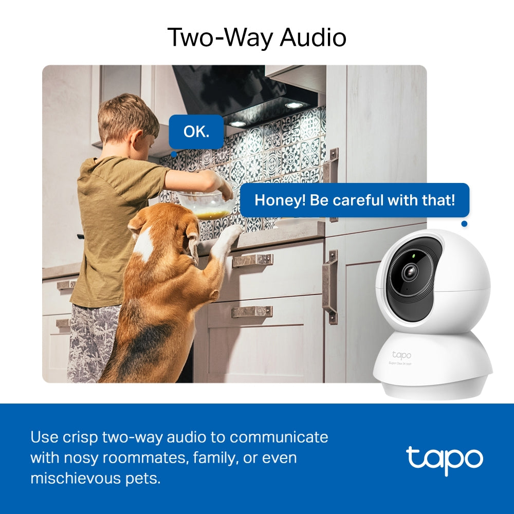 TP-LINK Tapo Pan/Tilt AI Home Security Wi-Fi Camera SPEC: 3K 5MP (2880×1620), 2.4
