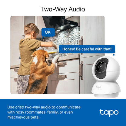 TP-LINK Tapo Pan/Tilt AI Home Security Wi-Fi Camera SPEC: 3K 5MP (2880×1620), 2.4