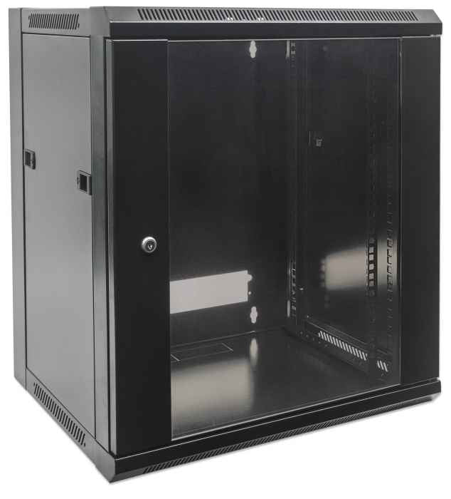 Intellinet 19" Network Cabinet - Wall Mount (Standard), 15U, 600mm Deep, Black Rack (711951)
