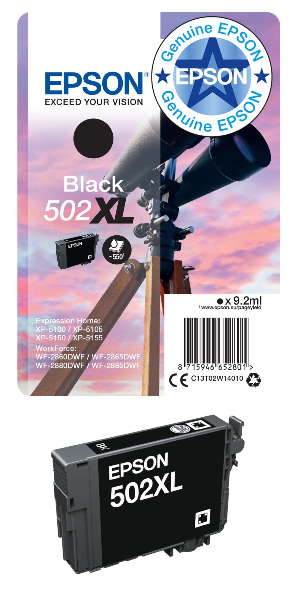 Epson C13T02W64010/502XL Ink Cartridge (Epson XP-5100)
