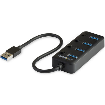 StarTech.com 4 Port Bus Powered USB Hub with Individual On/Off Switches, USB 3.0
