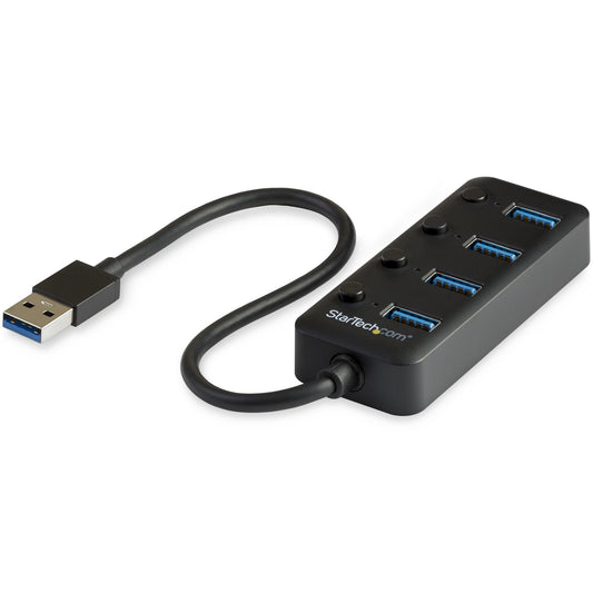 StarTech.com 4 Port Bus Powered USB Hub with Individual On/Off Switches, USB 3.0