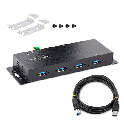 StarTech.com 4-Port Industrial USB 3.0 5Gbps Hub, Rugged USB Hub with ESD