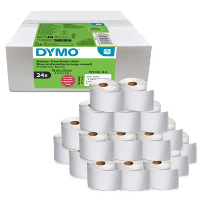 DYMO Authentic LabelWriter Large Shipping Labels/Name Badges | 54mm x 101mm | 24