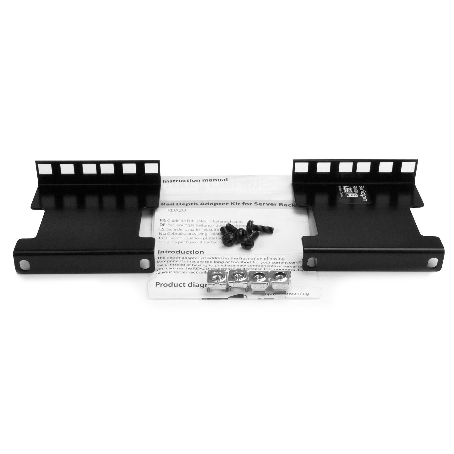 StarTech.com Server Rack Depth Extender - 2U - 4in / 10 cm - TAA Compliant