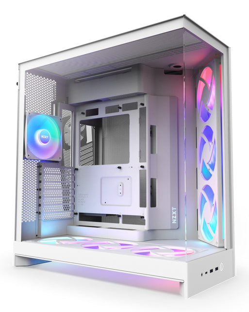 NZXT H9 Flow RGB+ Midi Tower White PC Case