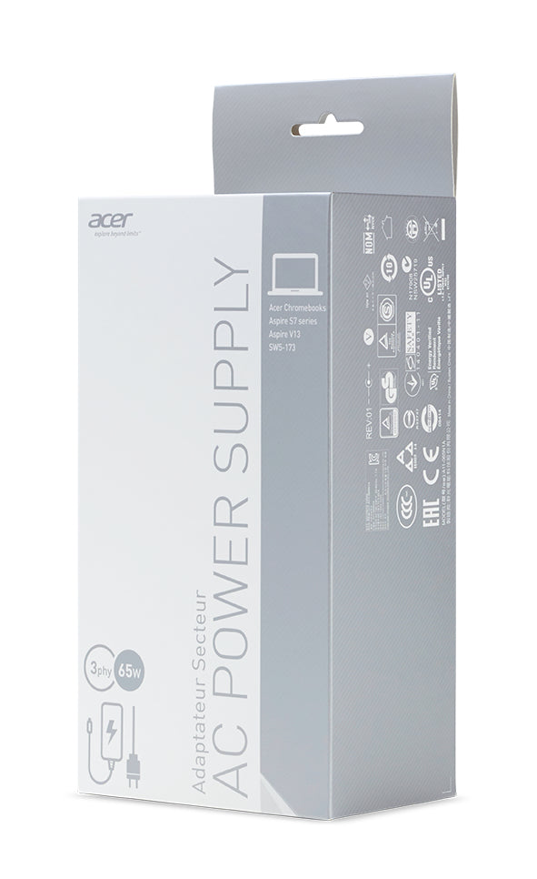 Acer AC Adapter 65W power adapter/inverter Indoor Black Charger