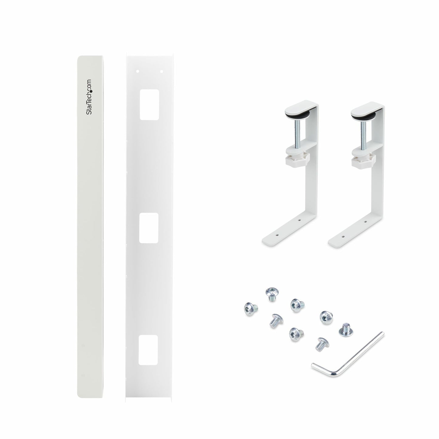 StarTech.com Under Desk Cable Management Tray, Length Adjustable Cable Organizer (White)