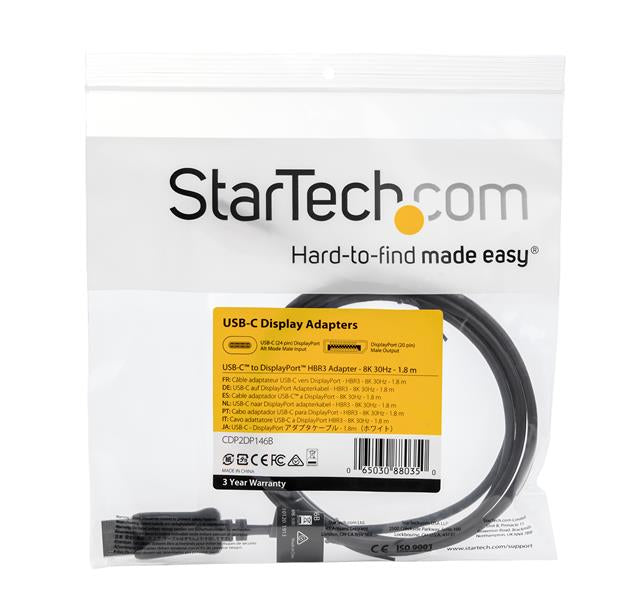 StarTech.com 6ft (1.8m) USB C to DisplayPort 1.4 Cable - 4K/5K/8K USB Type-C to DP