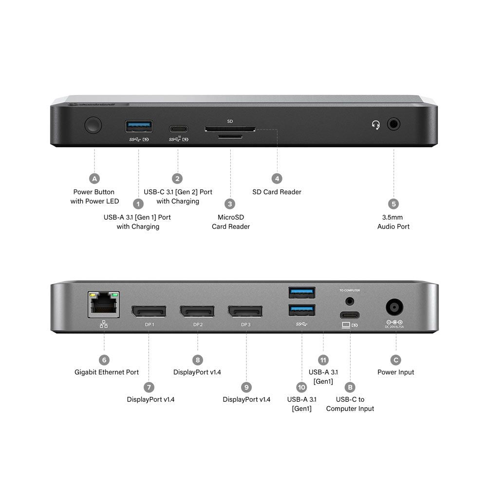 ALOGIC DX3 Display Universal USB-C Docking Station 100W