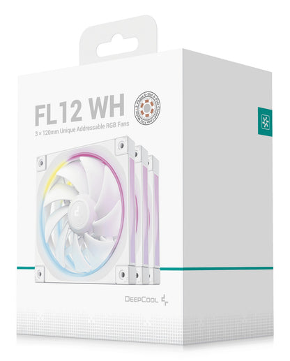 DeepCool FL12 WH-3 in 1 Computer case Fan 12 cm White 3 pc(s) Cooling