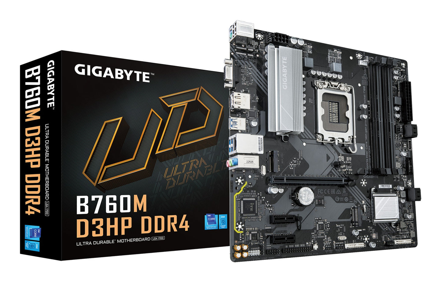 Gigabyte B760M D3HP DDR4 Motherboard - Supports Intel Core 14th Gen CPUs, 4+1+1