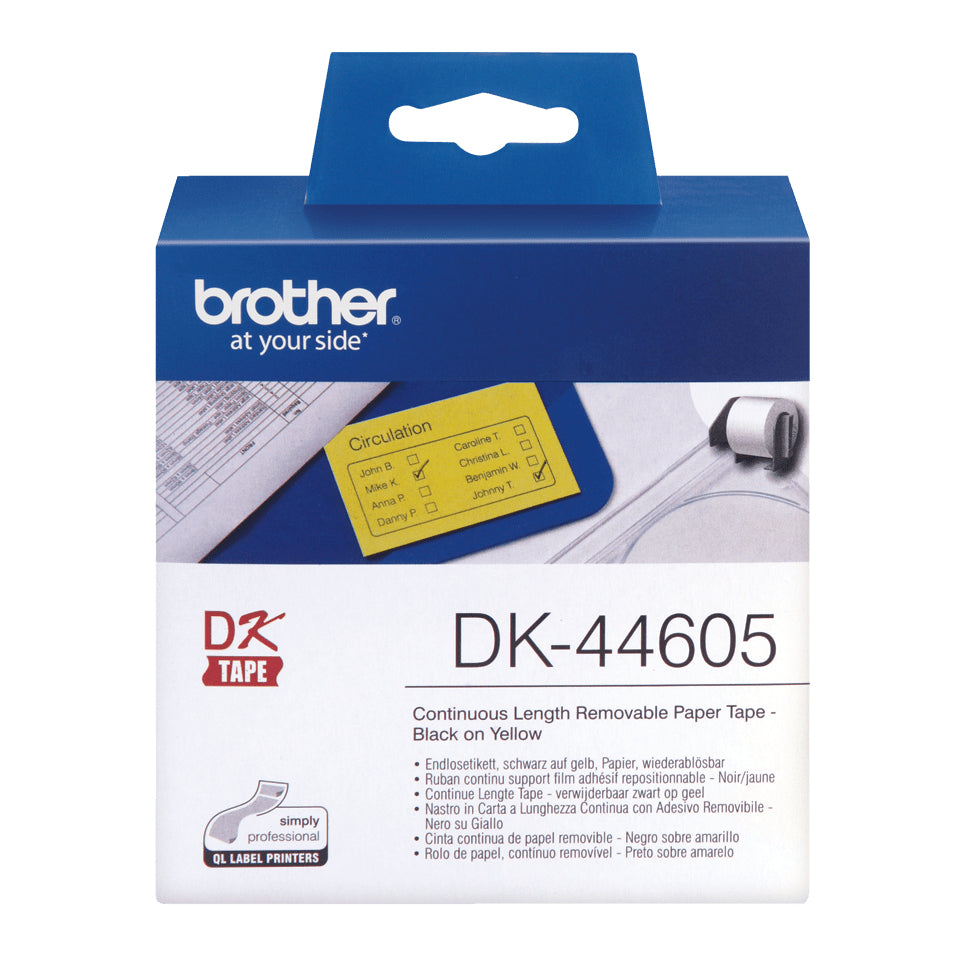 Brother DK-44605 DirectLabel Etikettes yellow Paper 62mm x 30,48m for Brother Labels