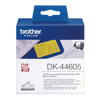 Brother DK-44605 DirectLabel Etikettes yellow Paper 62mm x 30,48m for Brother Labels