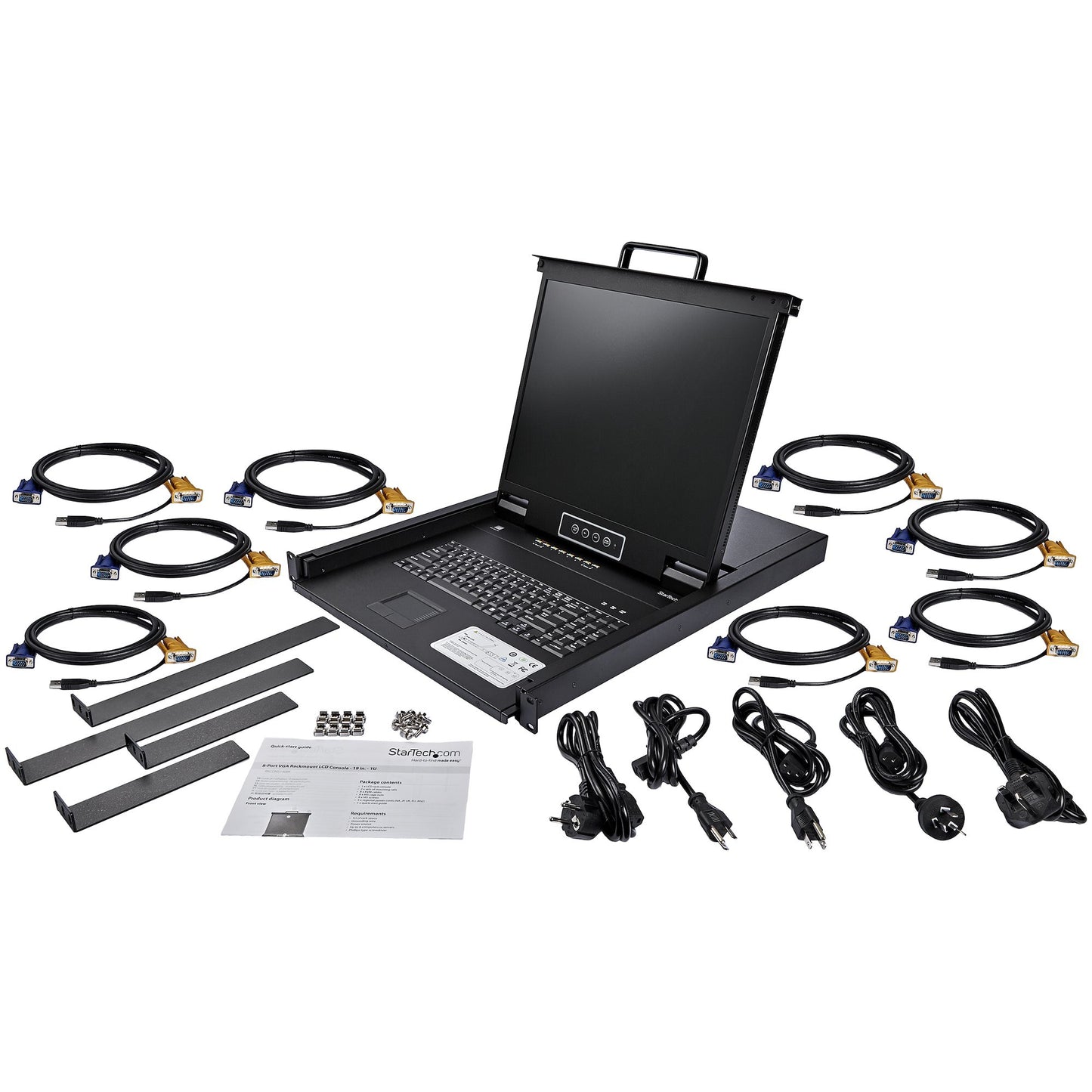 StarTech.com 8 Port Rackmount KVM Console w/ 6ft Cables - Integrated KVM Switch w/ (NS1908K)