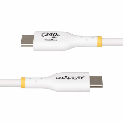 StarTech.com 10ft (3m) USB-C Charging Cable, Charge & Sync, 240W (5A) PD EPR, USB (White)