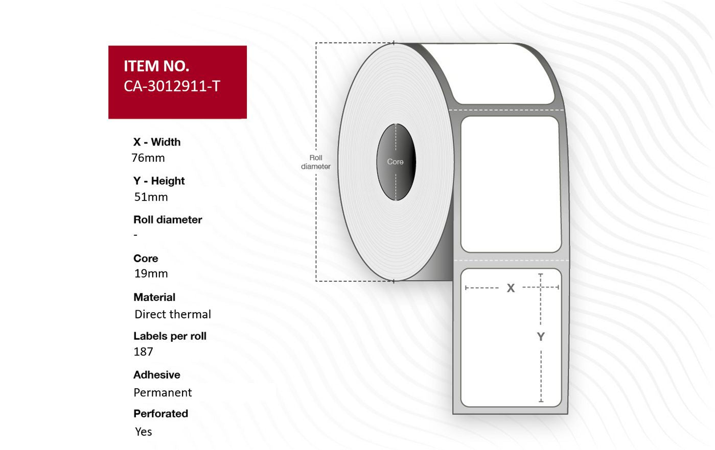 CAPTURE CA-3012911-T printer label White Labels