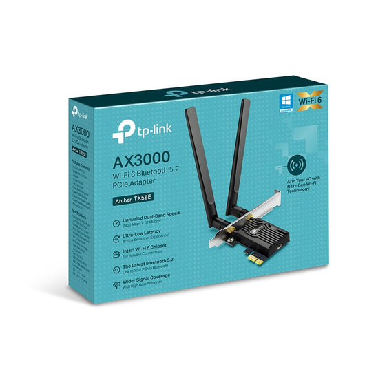 TP-LINK Archer AX3000 Wi-Fi 6 Bluetooth 5.2 PCIe Adapter