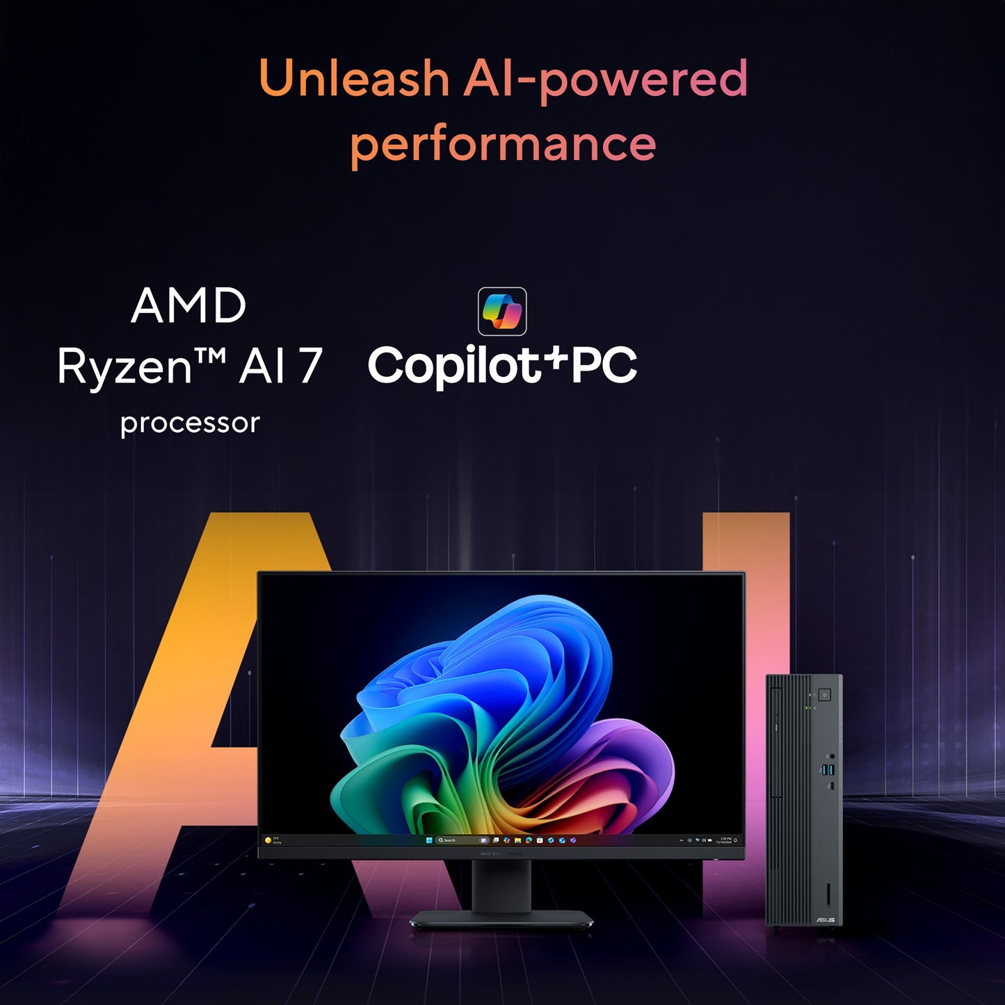 ASUS ExpertCenter PM700SK-0R7350022X Copilot+ Ryzen AI 7 350 16GB 512GB SSD SFF Desktop PC
