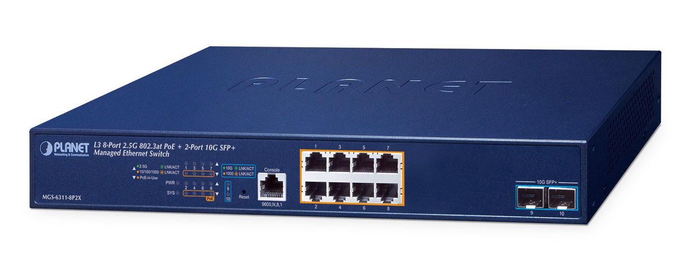 Planet Layer 3, 8-Port 2.5GBASE-T Switch PoE