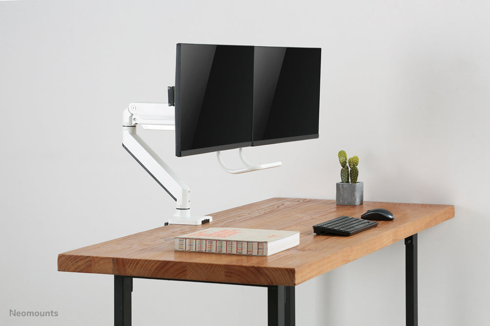 Neomounts NM-D775DXWHITE Monitor arm 10-32" - gas spring - Topfix - 180°-stop
