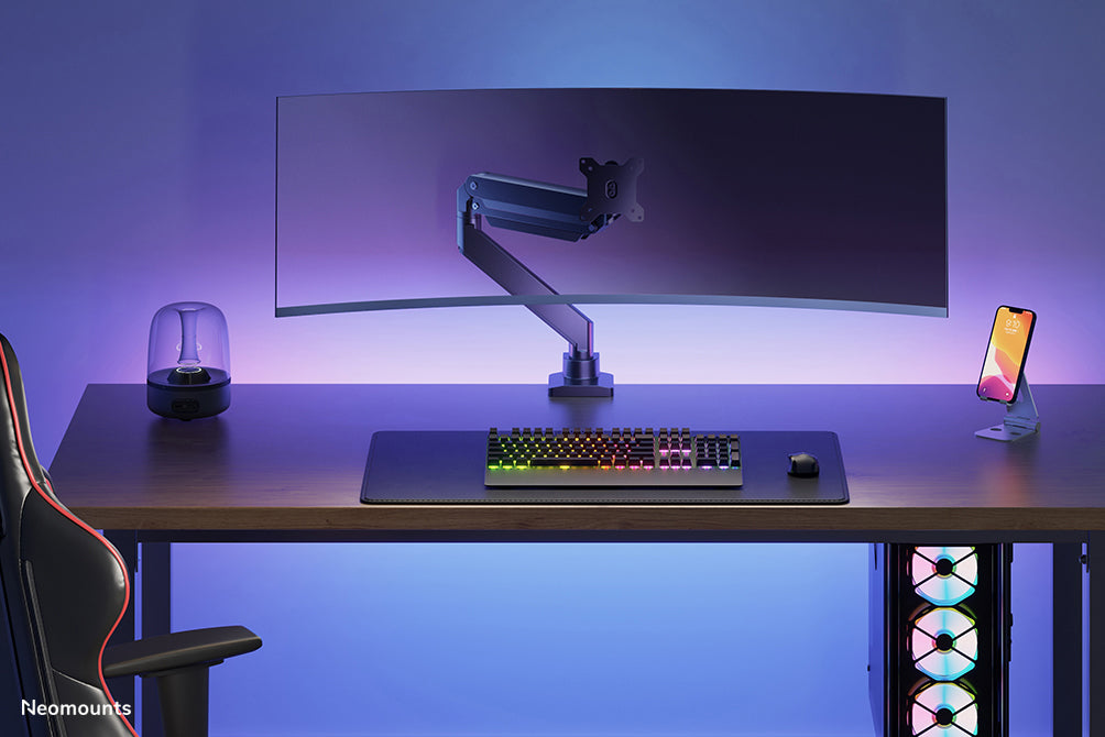 Neomounts NM-D775BLACKPLUS Monitor arm 10-49" - gas spring - Topfix - 180°-stop