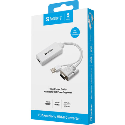 Sandberg VGA+Audio to HDMI Converter Cable