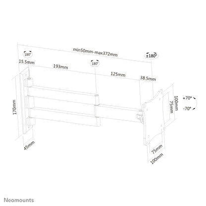 Neomounts FPMA-W830BLACK Monitor/TV mount wall 10-27" - full motion