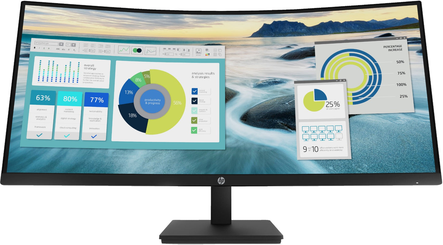 HP P34hc G4 34" UWQHD VA Curved Monitor
