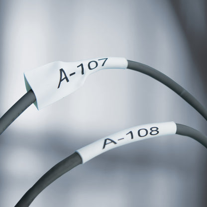 DYMO Rhino Industrial Heat-Shrink Cable Label Tubes | 24 mm x 1.5 m | Black Print on Labels