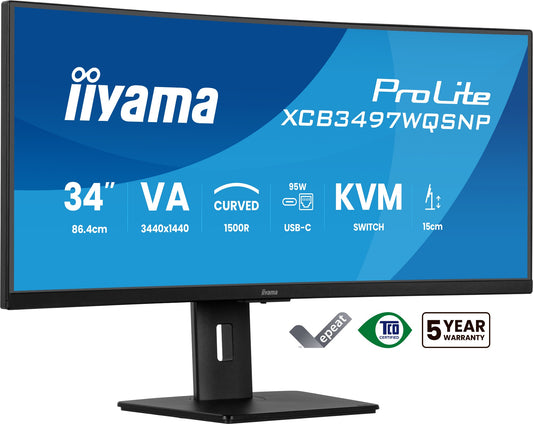 iiyama ProLite XCB3497WQSNP-B1 34" UWQHD VA 120Hz Curved Monitor