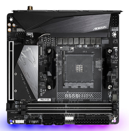 Gigabyte B550I AORUS PRO AX Motherboard - AMD Ryzen 5000 CPUs, 8 Phases VRM, up to