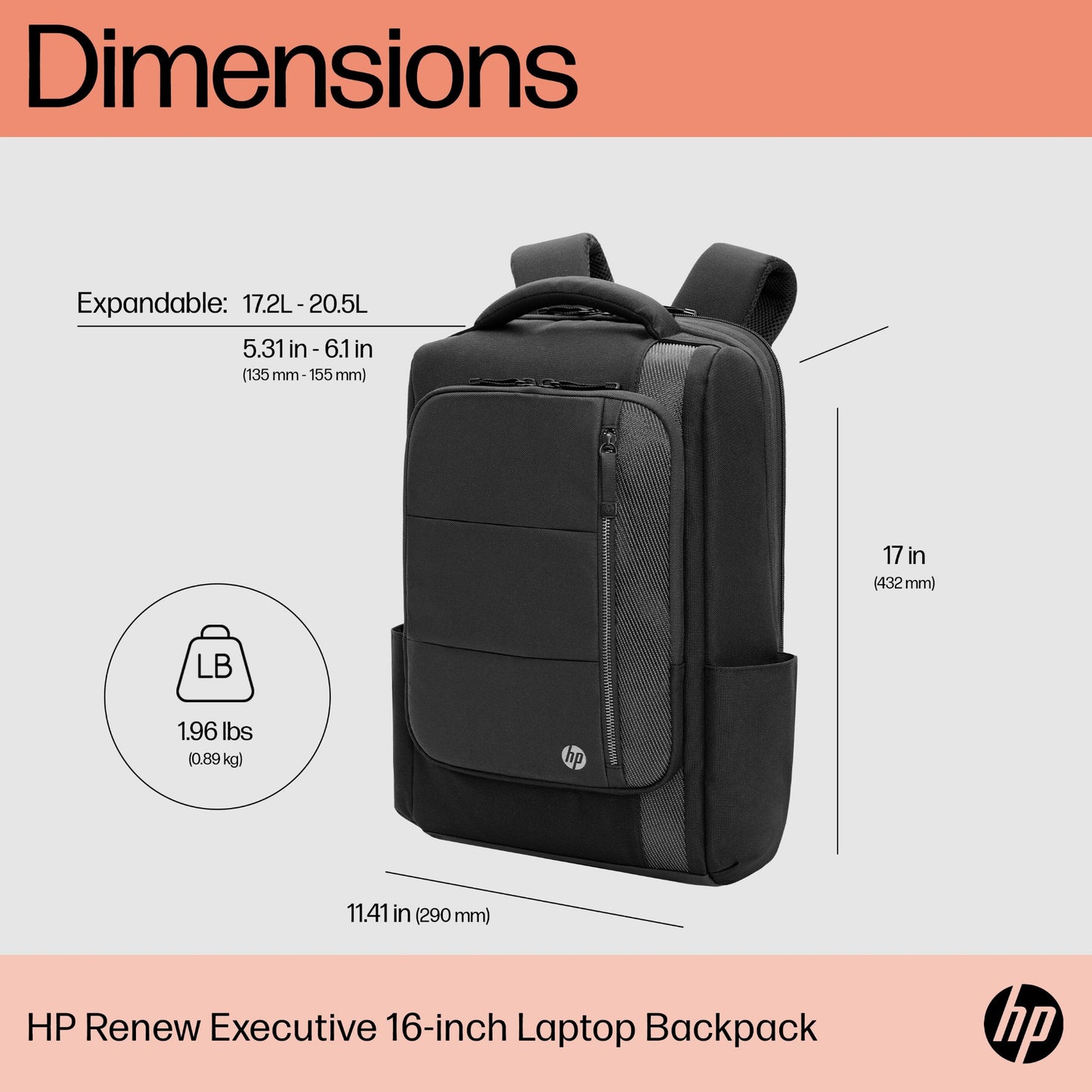HP Renew Executive 16-inch Laptop Backpack Laptop Bag