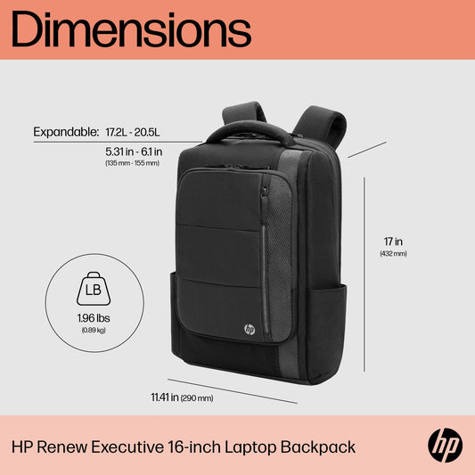 HP Renew Executive 16-inch Laptop Backpack Laptop Bag