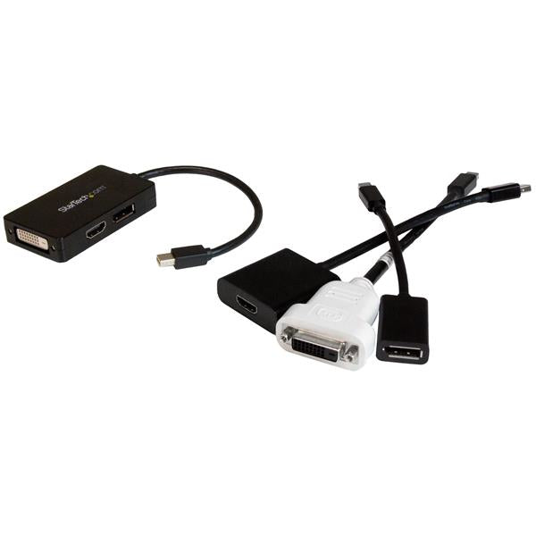 StarTech.com Travel A/V adapter: 3-in-1 Mini DisplayPort to DisplayPort DVI or HDMI Cable