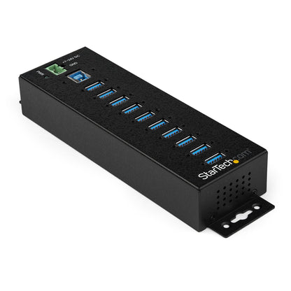 StarTech.com 10-Port USB 3.0 Hub with Power Adapter - Metal Industrial USB-A Hub