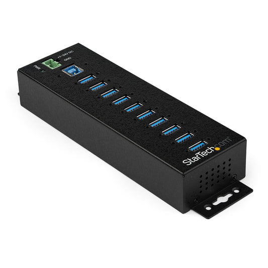 StarTech.com 10-Port USB 3.0 Hub with Power Adapter - Metal Industrial USB-A Hub