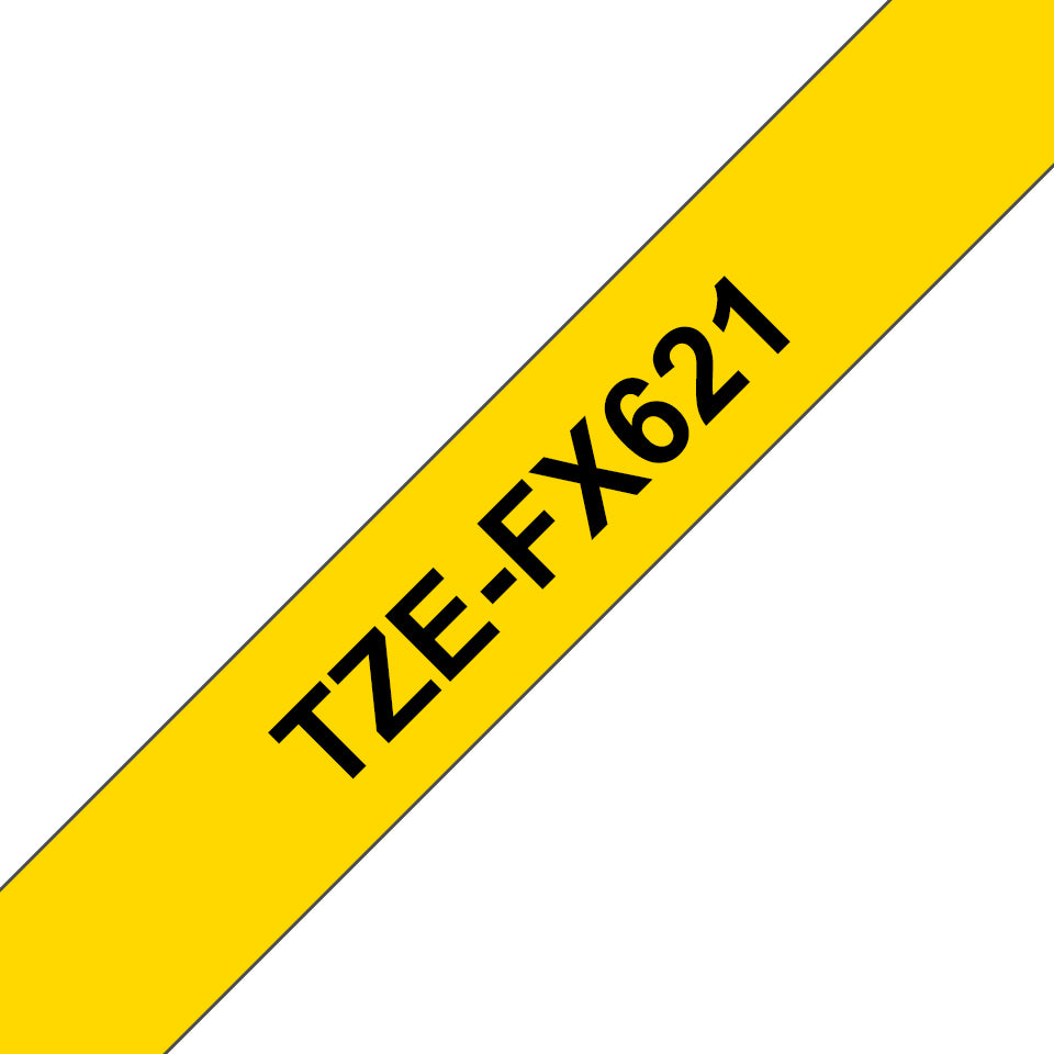 Brother TZE-FX621 DirectLabel black on yellow Laminat 9mm x 8m for Brother P-Touch Labels