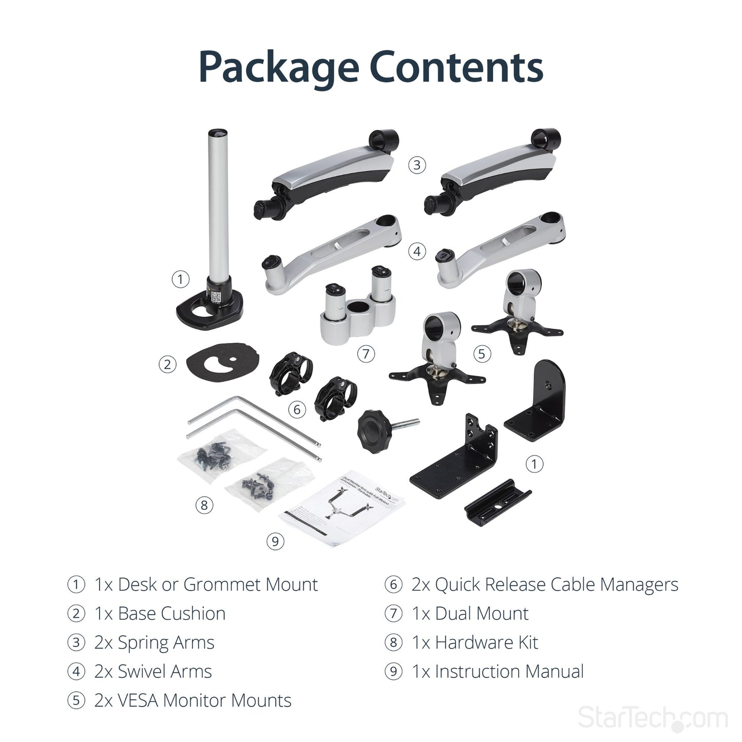 StarTech.com Desk-Mount Dual Monitor Arm - Full Motion Articulating - Premium - For