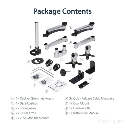 StarTech.com Desk-Mount Dual Monitor Arm - Full Motion Articulating - Premium - For