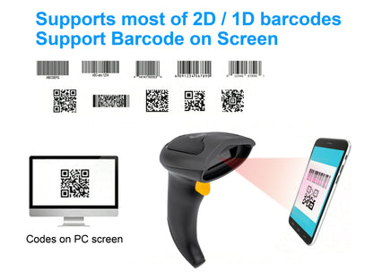 Equip Wireless 2D Dual Mode 2.4GHz + Bluetooth Barcode Scanner, with Stand