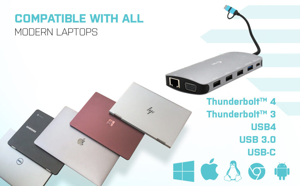 i-tec USB-C/Thunderbolt 3x Display Docking Station 100W