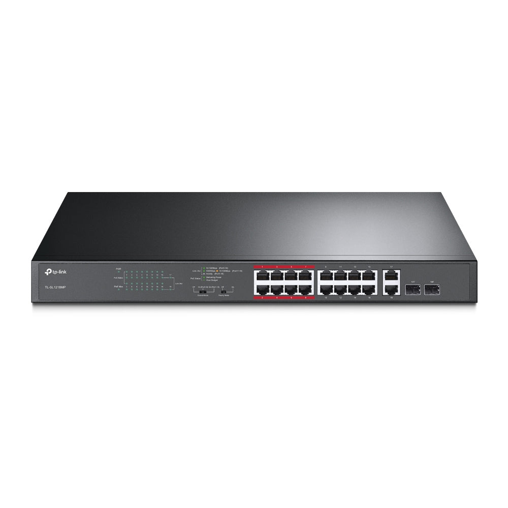 TP-LINK 16-Port 10/100Mbps + 2-Port Gigabit Switch PoE