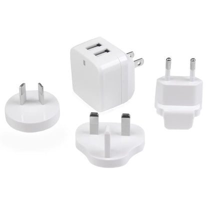 StarTech.com Dual-Port USB Wall Charger - International Travel - 17W/3.4A - White