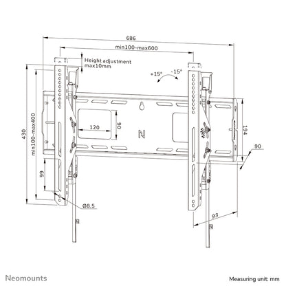 Neomounts WL35-750BL16 Heavy duty wall mount 42-86" - tilt - lockable - fast