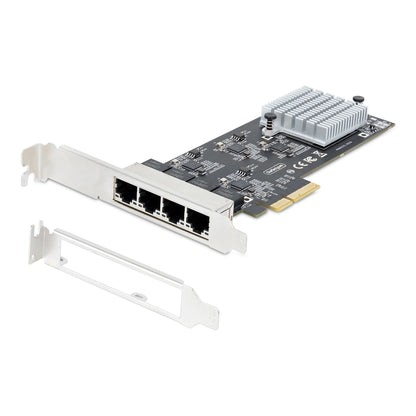 StarTech.com 4-Port 2.5Gbps NBASE-T PCIe Network Card, Intel I225-V, Quad-Port Network Adapter